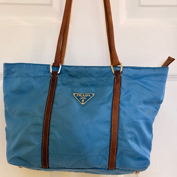 Prada Blue Nylon Tote Bag - Picture 2 of 15